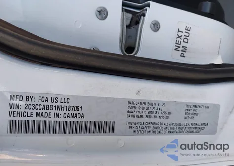 2022 Chrysler 300 S из США, поврежденный, VIN 2C3CCABG1NH187051